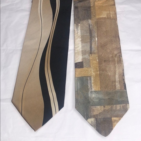 3/$15 Puritan Tie set of 2 silk, Polyester brown - Picture 2 of 10